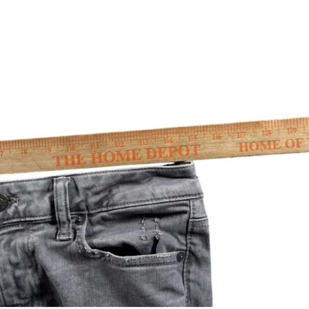 American‎ Eagle Jeans Mens 30x34 Slim Fit Gray Wash Airflex + Destroyed Ripped